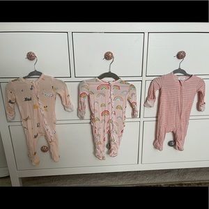 Angel Dear Newborn Baby Girl Sleepers/ Footies.